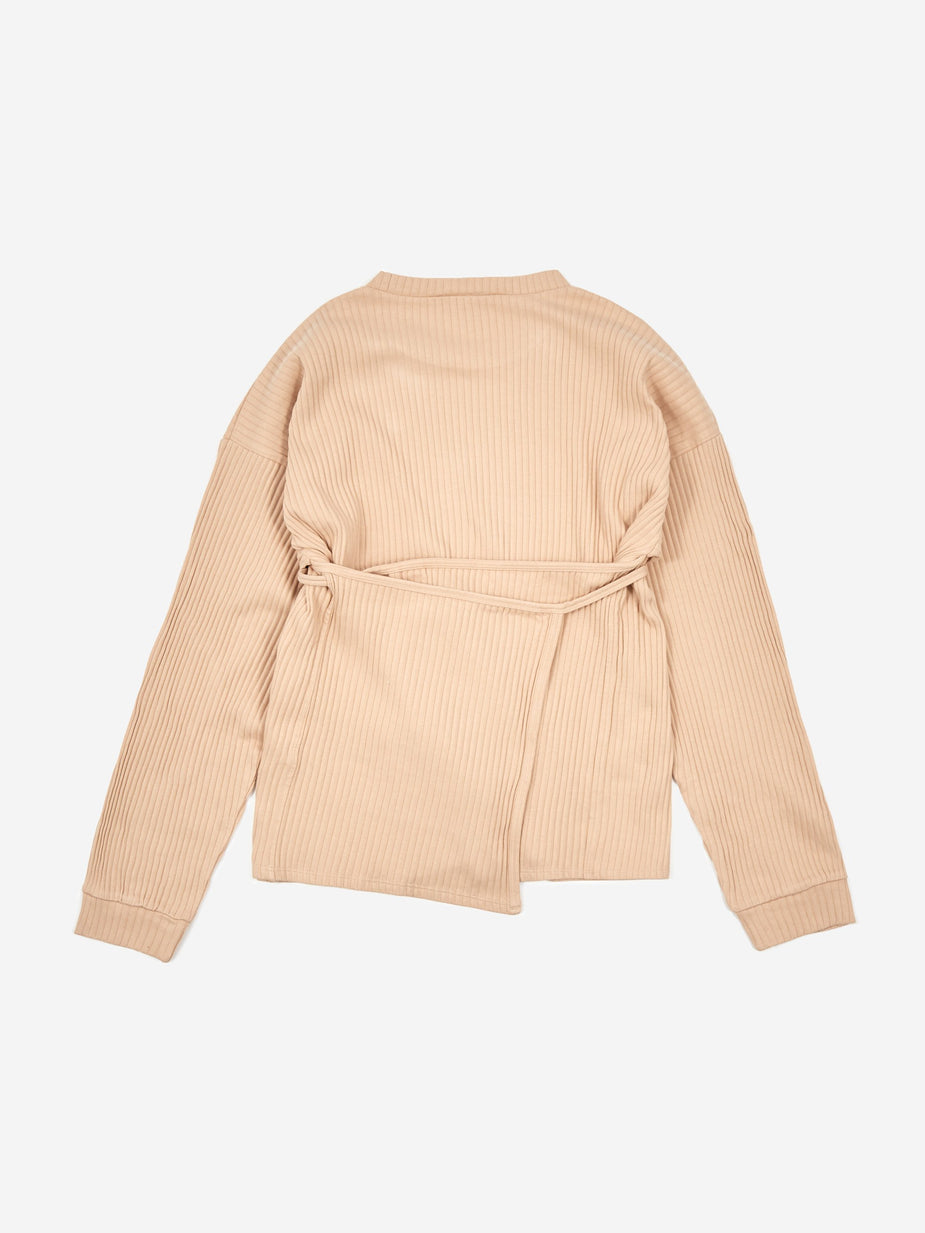 Baserange Baserange Shaw Longsleeve Rib Top - Gravel Beige - Neutrals