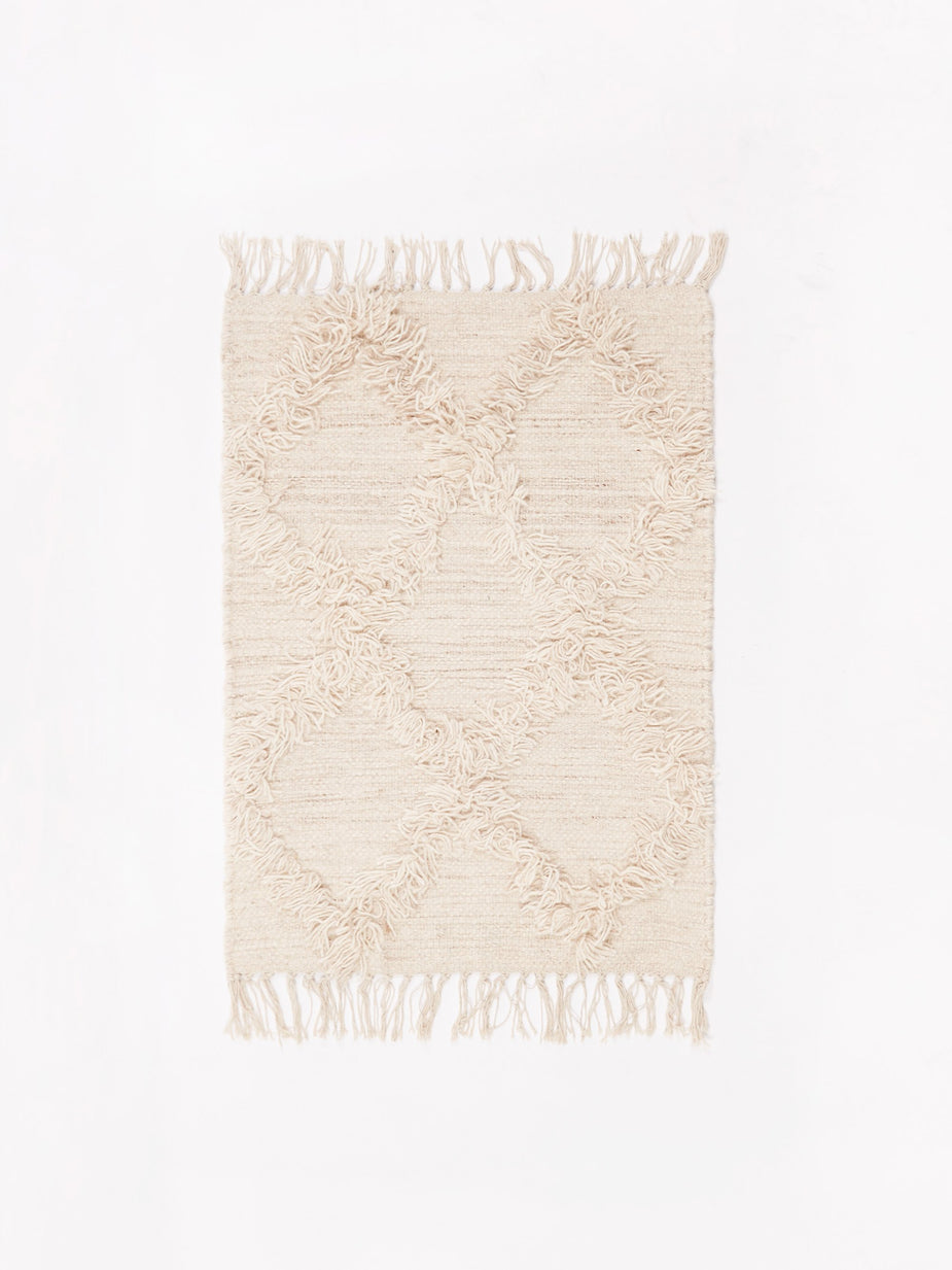 BasShu BasShu Wool Cross Mat 50x70cm - Natural - Other