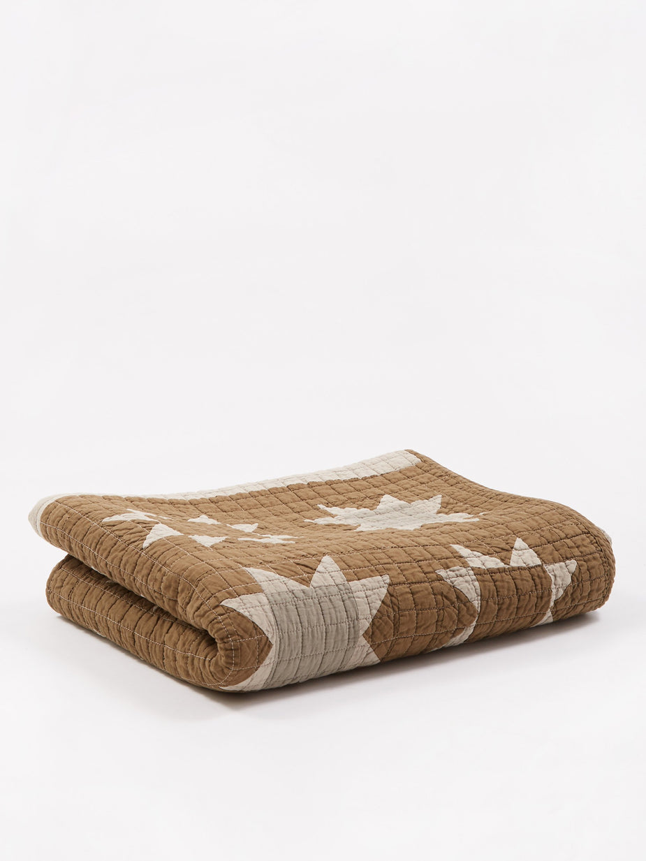 BasShu BasShu Patchwork Quilt 140x180cm - Khaki - Neutrals