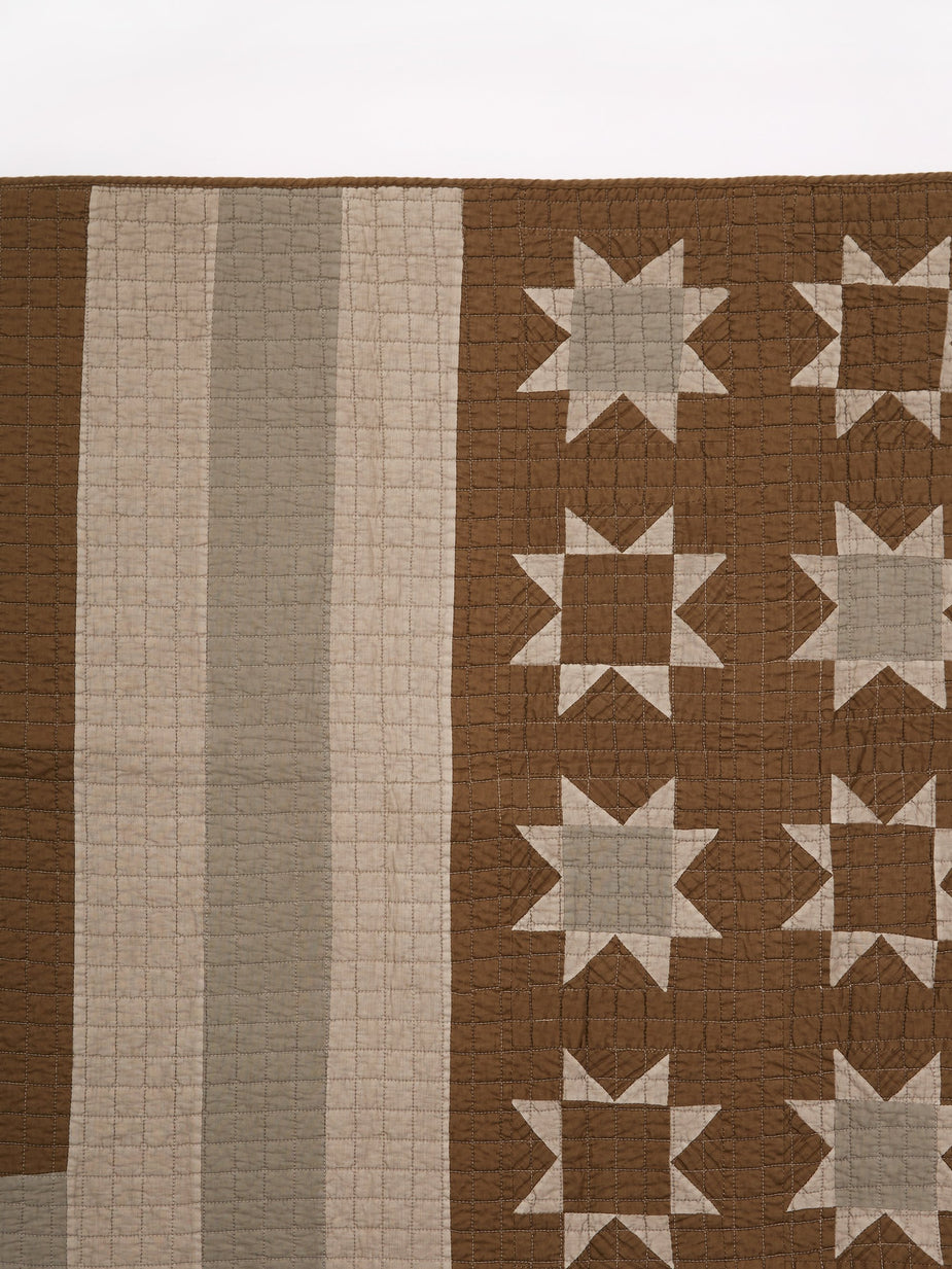 BasShu BasShu Patchwork Quilt 140x180cm - Khaki - Neutrals