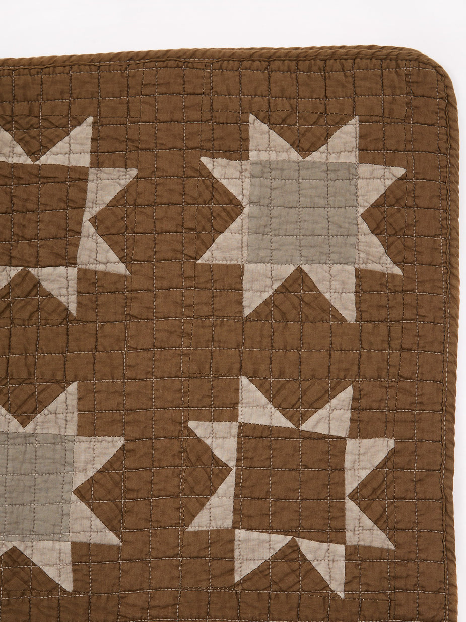 BasShu BasShu Patchwork Quilt 140x180cm - Khaki - Neutrals