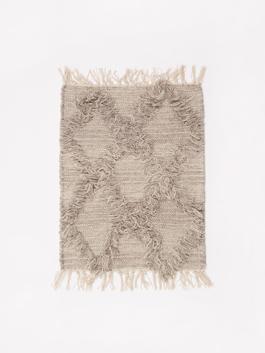 BasShu BasShu Wool Cross Mat 50x70cm - Grey - Other