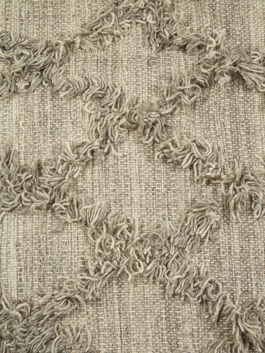 BasShu BasShu Wool Cross Rug 140x200cm - Grey - Other