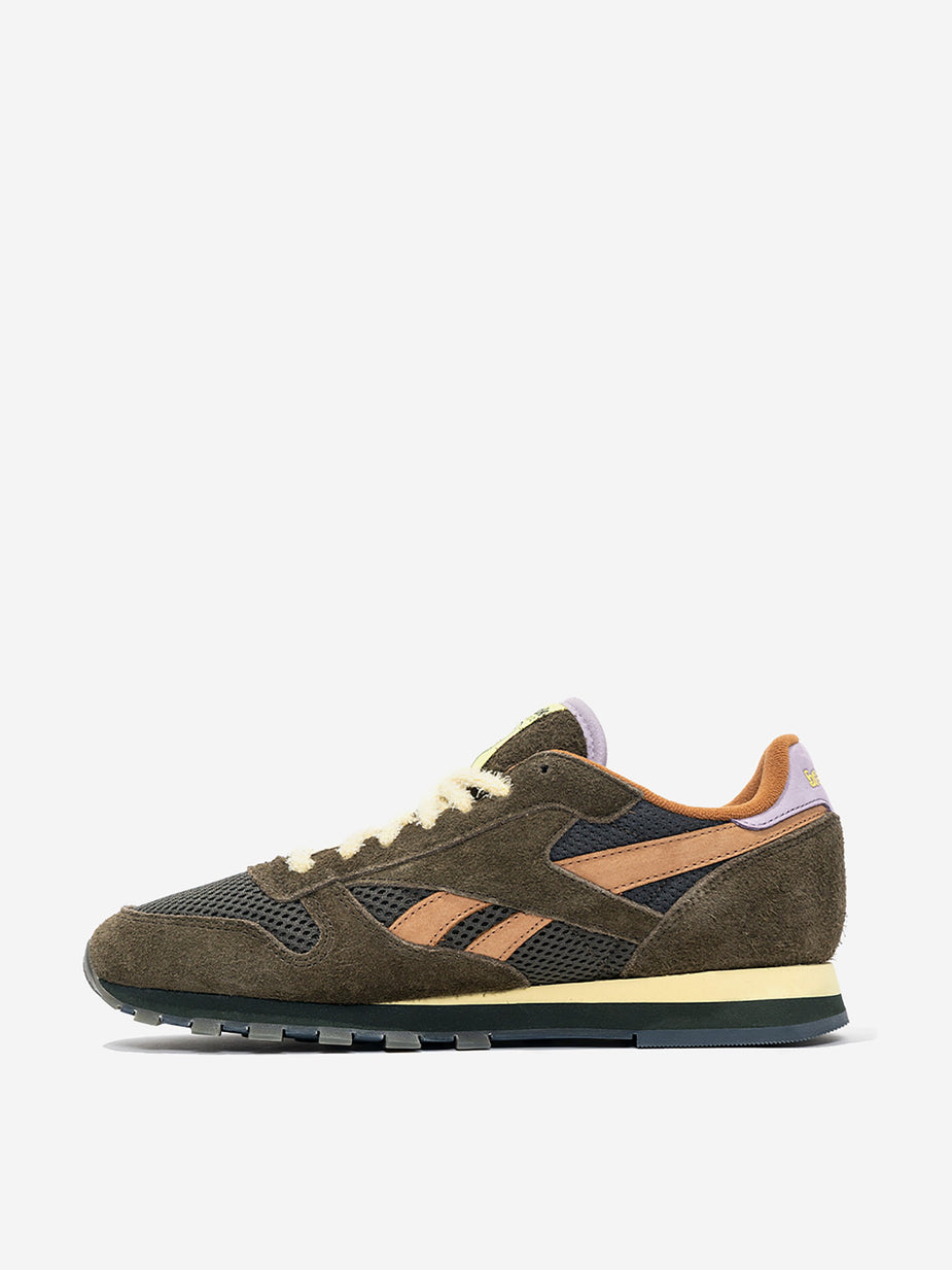 Reebok Reebok x Brain Dead Classic Leather - Moss/Soft Camel/Flitered Yellow - Green