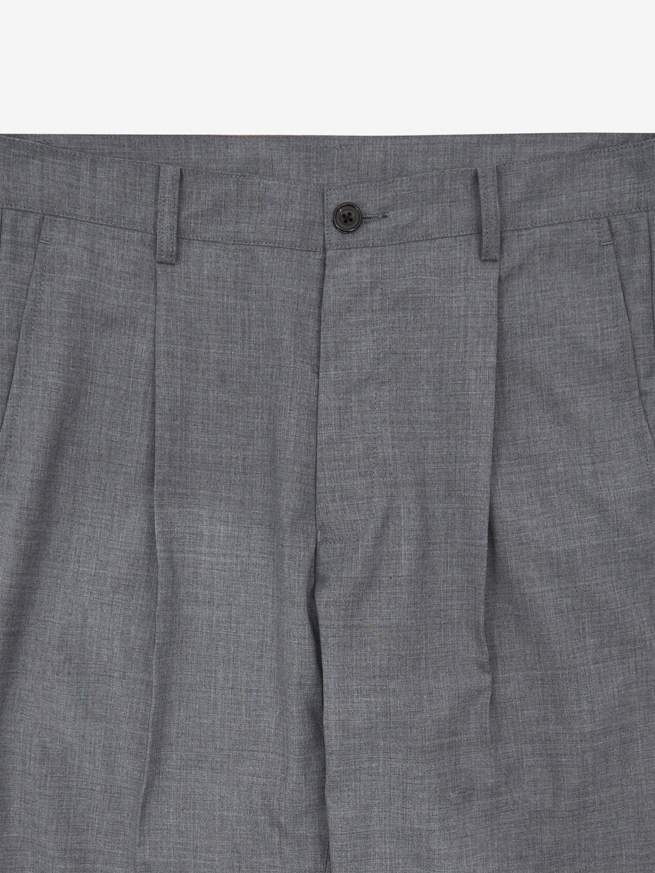 Beams Plus Beams Plus 1 Pleats Combat Wool Tropical Trouser - Grey - Grey