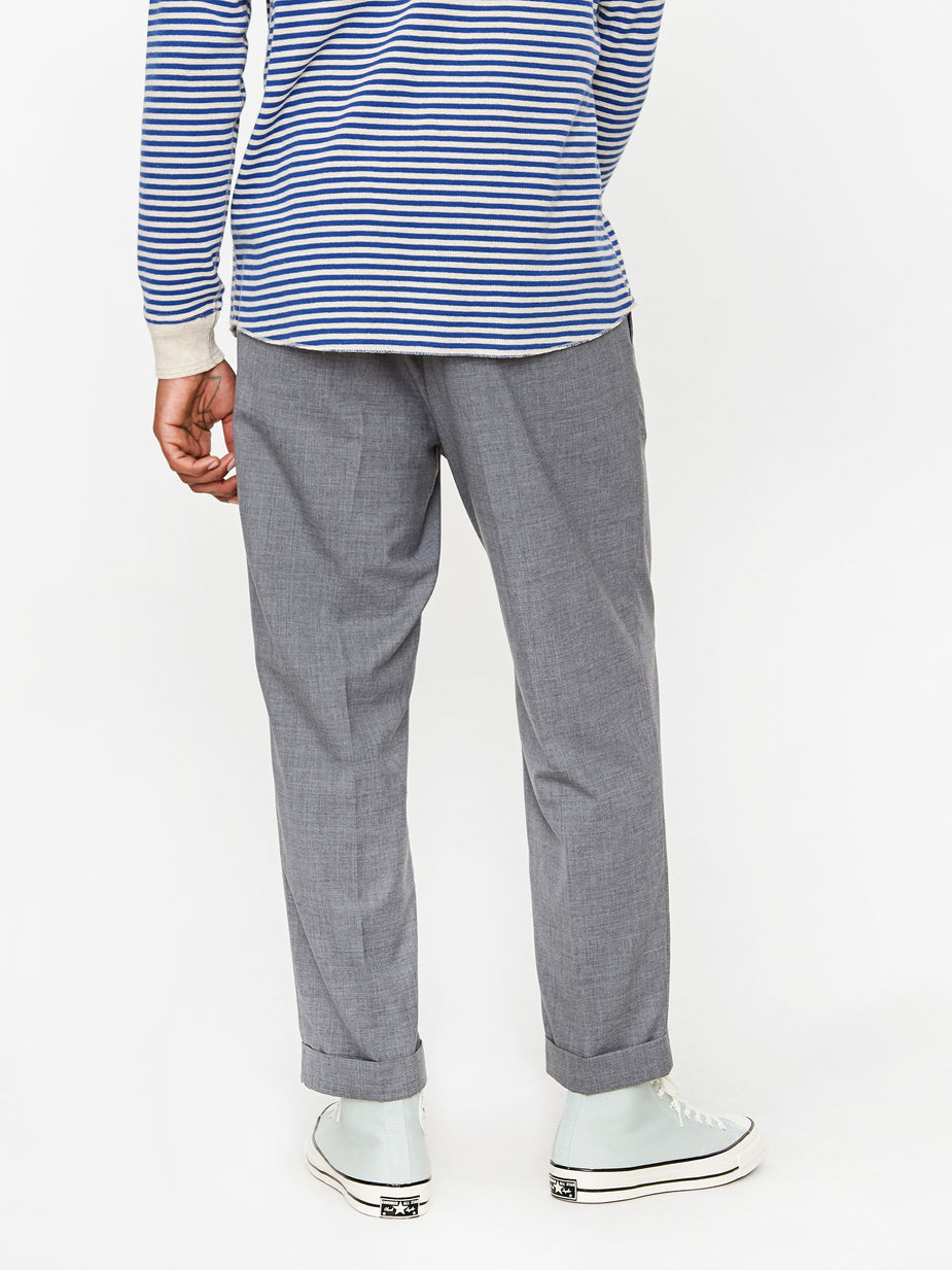 Beams Plus Beams Plus 1 Pleats Combat Wool Tropical Trouser - Grey - Grey