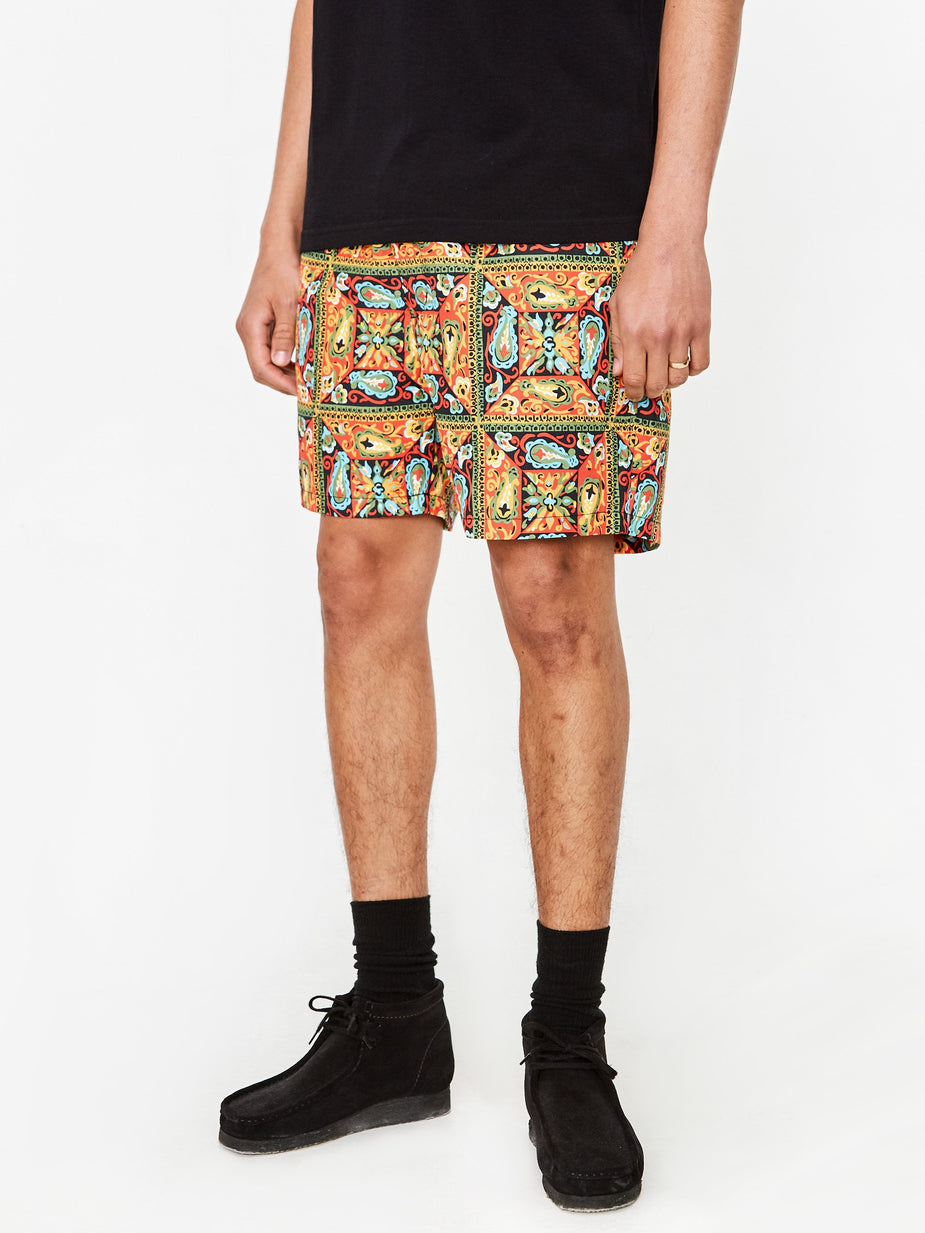 Beams Plus Beams Plus Beach Batik Print Short - Orange - Orange