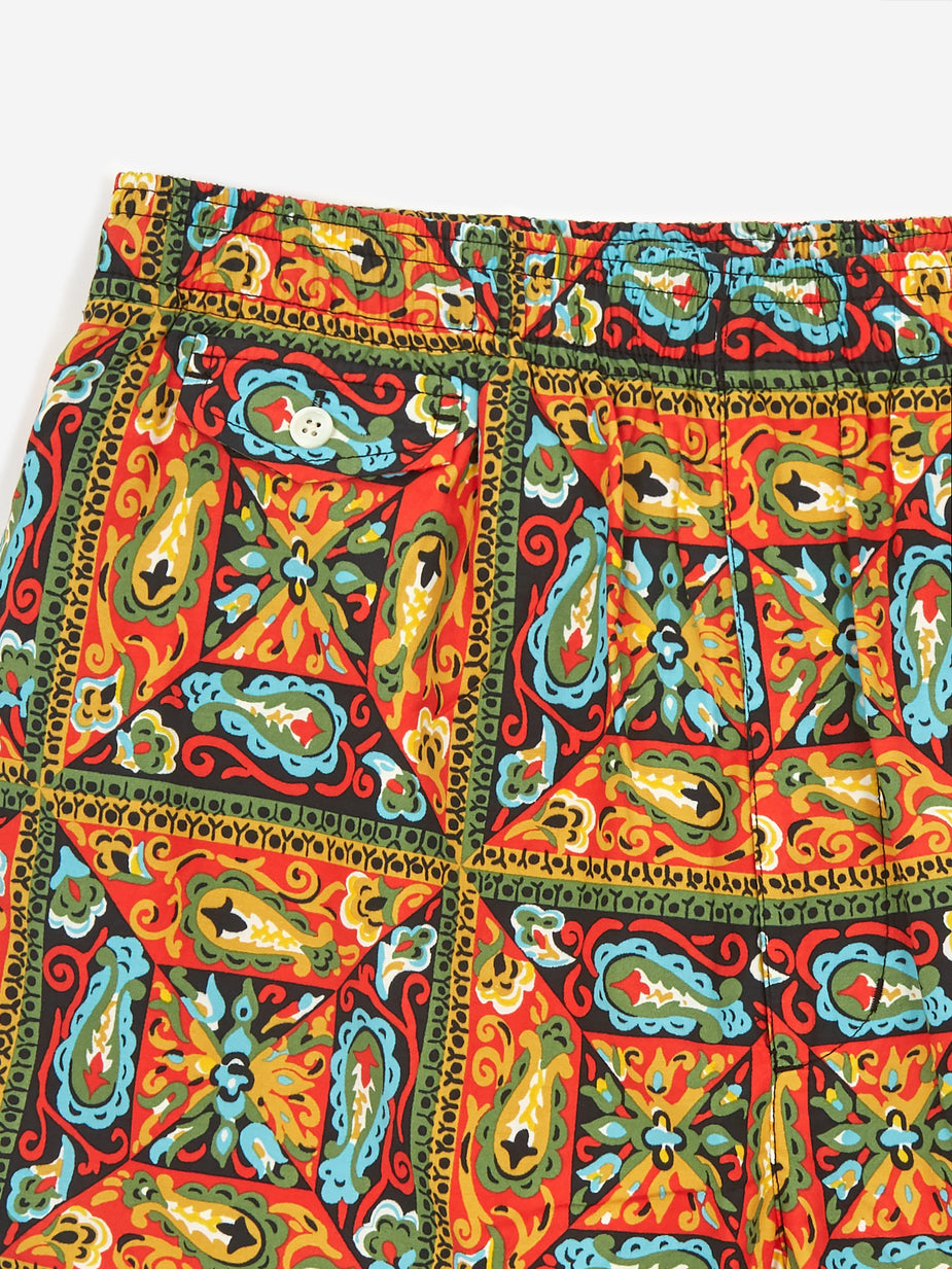 Beams Plus Beams Plus Beach Batik Print Short - Orange - Orange