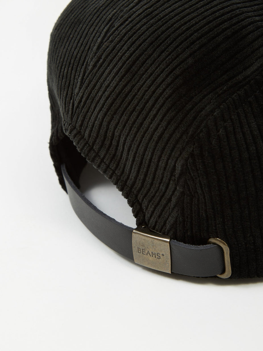 Beams Plus Beams Plus Cord 5 Panel Cap - Black - Black