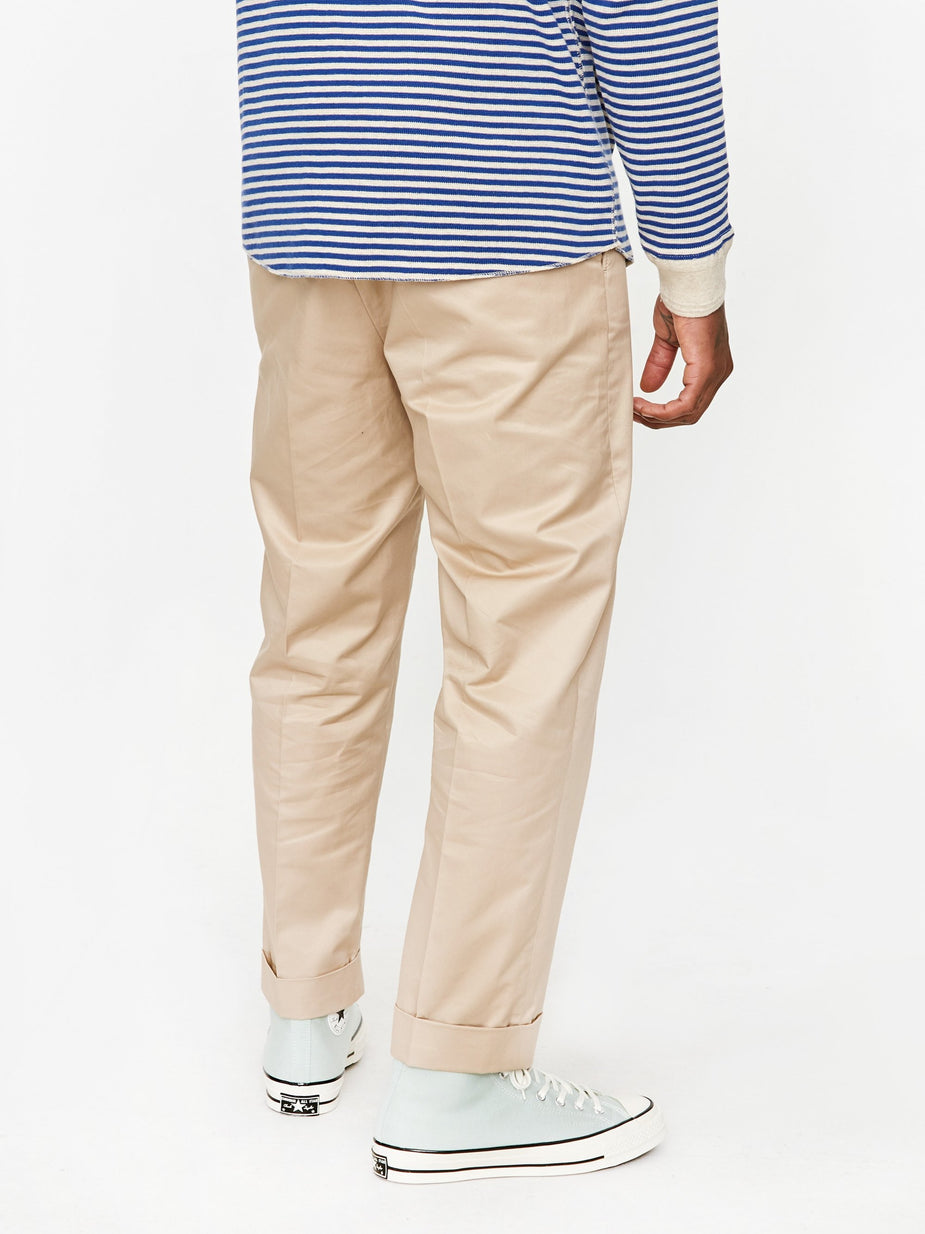 Beams Plus Beams Plus Ivy 80/3 Twill Cotton Trouser - Beige - Neutrals