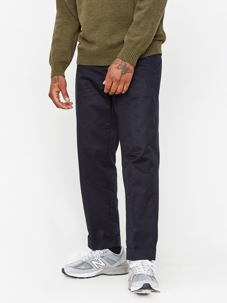 Beams Plus Beams Plus Ivy 80/3 Twill Cotton Trouser - Navy - Blue