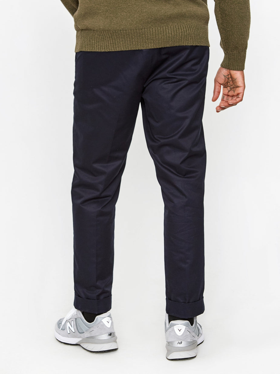 Beams Plus Beams Plus Ivy 80/3 Twill Cotton Trouser - Navy - Blue