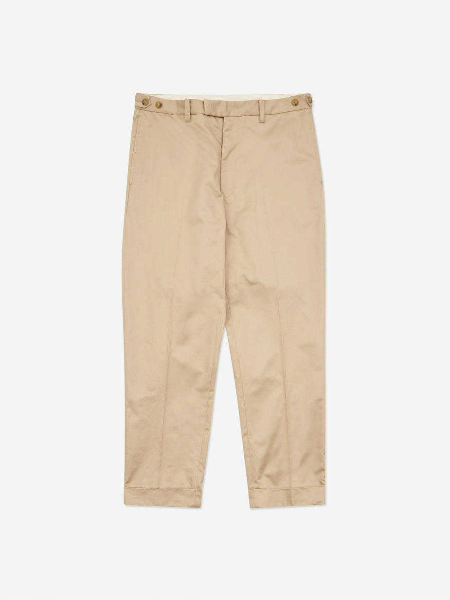 Beams Plus Beams Plus Ivy 80/3 Twill Cotton Trouser - Beige - Neutrals