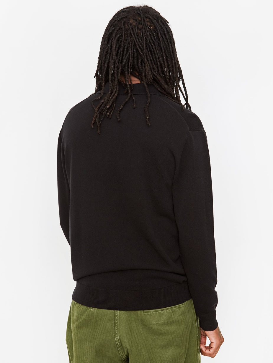 Beams Plus Beams Plus Knit Cotton 12G Polo Shirt - Black - Black