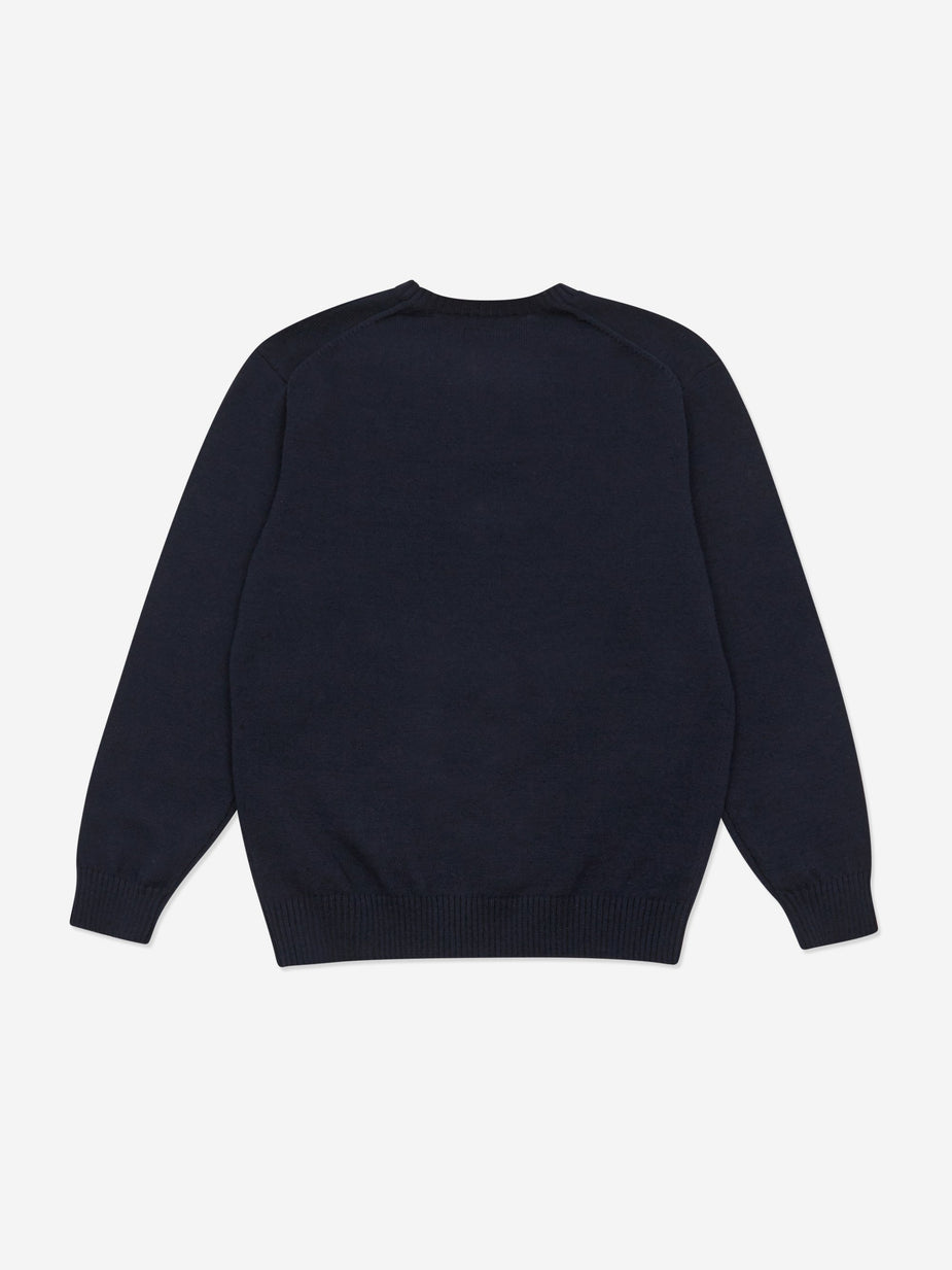 Beams Plus Beams Plus Lily Yarn 5G Crewneck Jumper - Navy - Blue