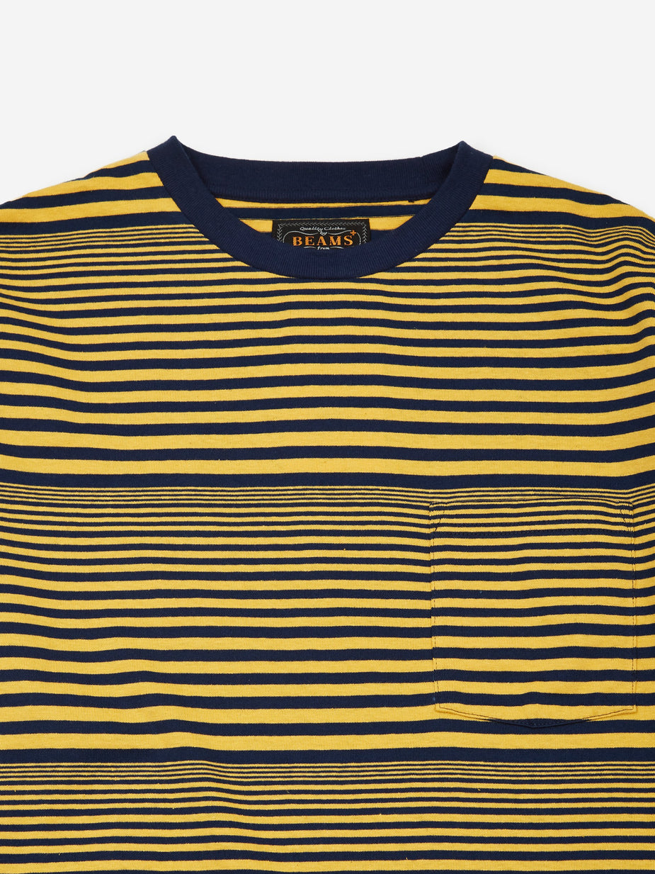 Beams Plus Beams Plus Multi Border Pocket Longsleeve T-Shirt - Yellow - Yellow