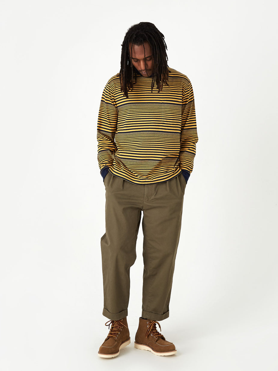 Beams Plus Beams Plus Multi Border Pocket Longsleeve T-Shirt - Yellow - Yellow