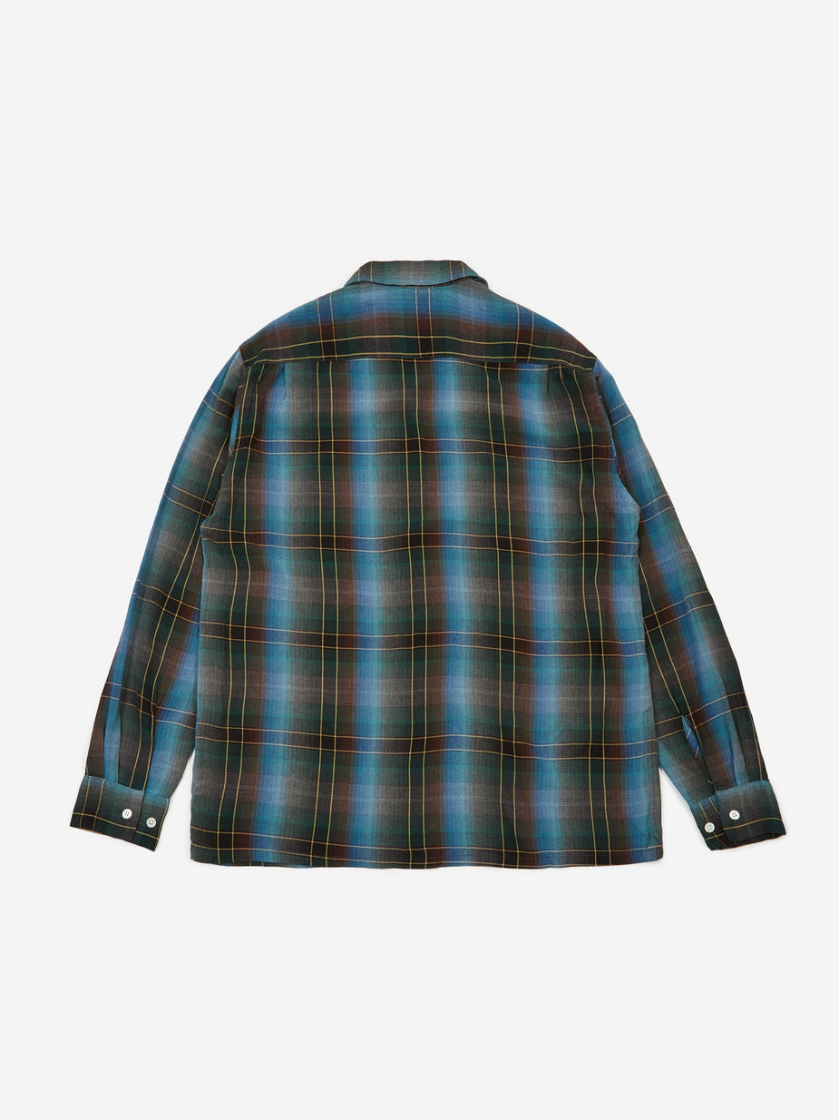 Beams Plus Beams Plus Open Collar Obre Check Shirt - Blue - Blue