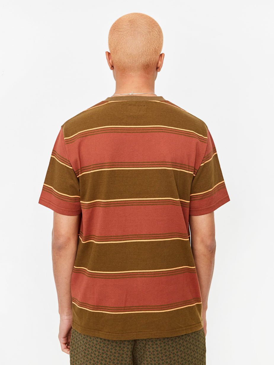 Beams Plus Beams Plus Pocket 16/ Border T-Shirt - Olive - Green