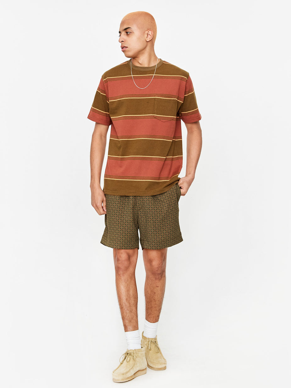Beams Plus Beams Plus Pocket 16/ Border T-Shirt - Olive - Green