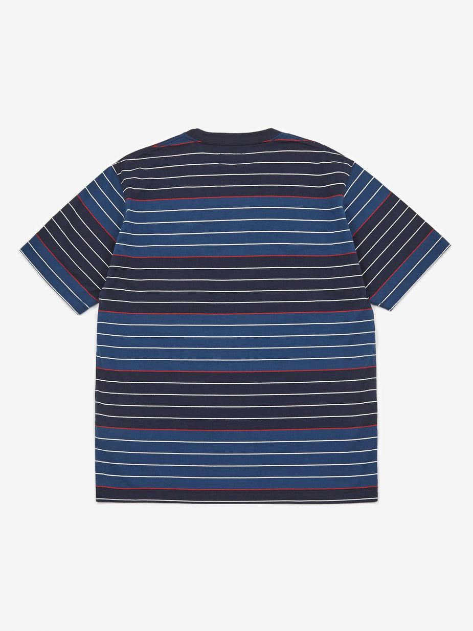 Beams Plus Beams Plus Pocket 40/2 Multi Border T-Shirt - Navy - Blue