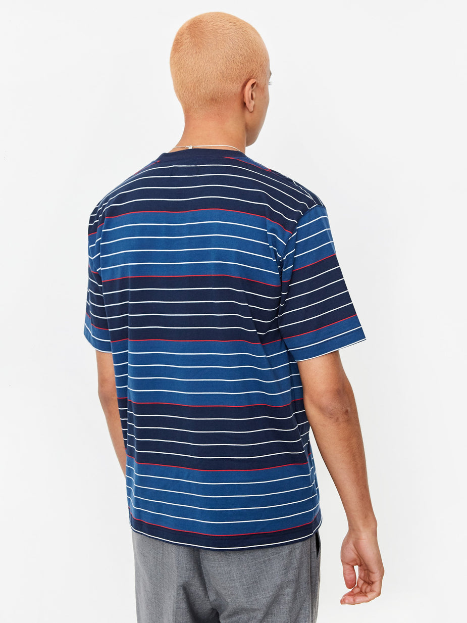 Beams Plus Beams Plus Pocket 40/2 Multi Border T-Shirt - Navy - Blue