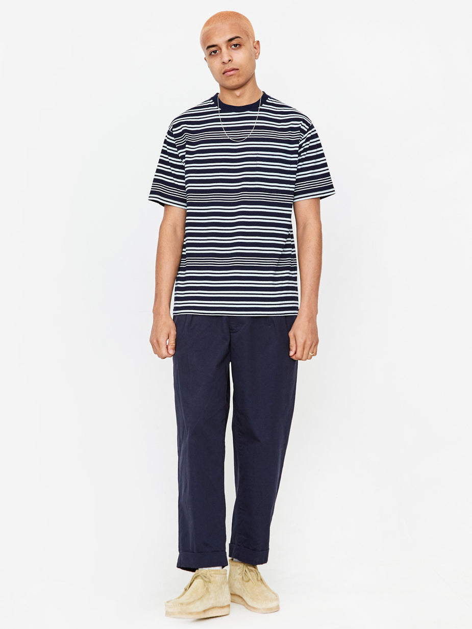 Beams Plus Beams Plus Pocket Indigo Border T-Shirt - Narrow Border - Other