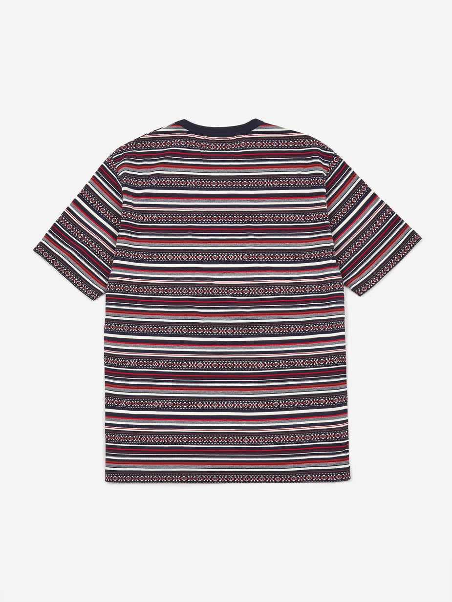 Beams Plus Beams Plus Pocket Jacquard Border T-Shirt - Navy - Blue