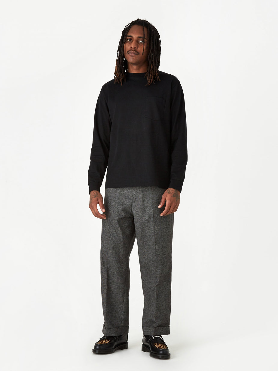 Beams Plus Beams Plus Wide Leg Wool Trouser - Grey - Grey