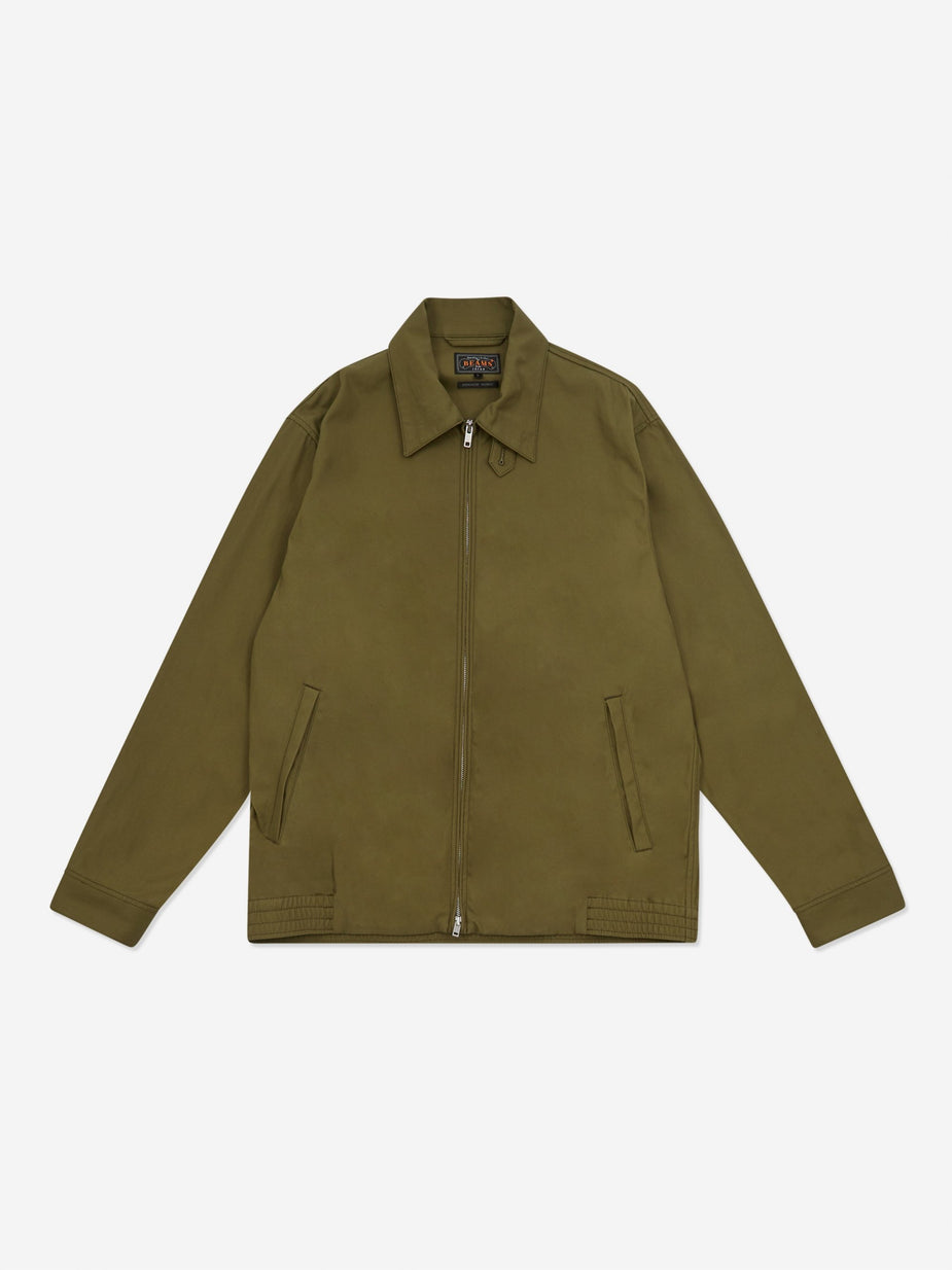 Beams Plus Beams Plus Zip Blouson Cotton Twill Jacket - Olive - Green