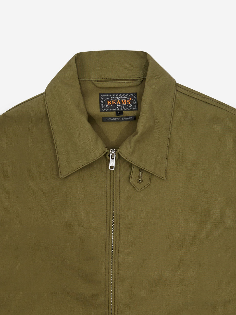 Beams Plus Beams Plus Zip Blouson Cotton Twill Jacket - Olive - Green