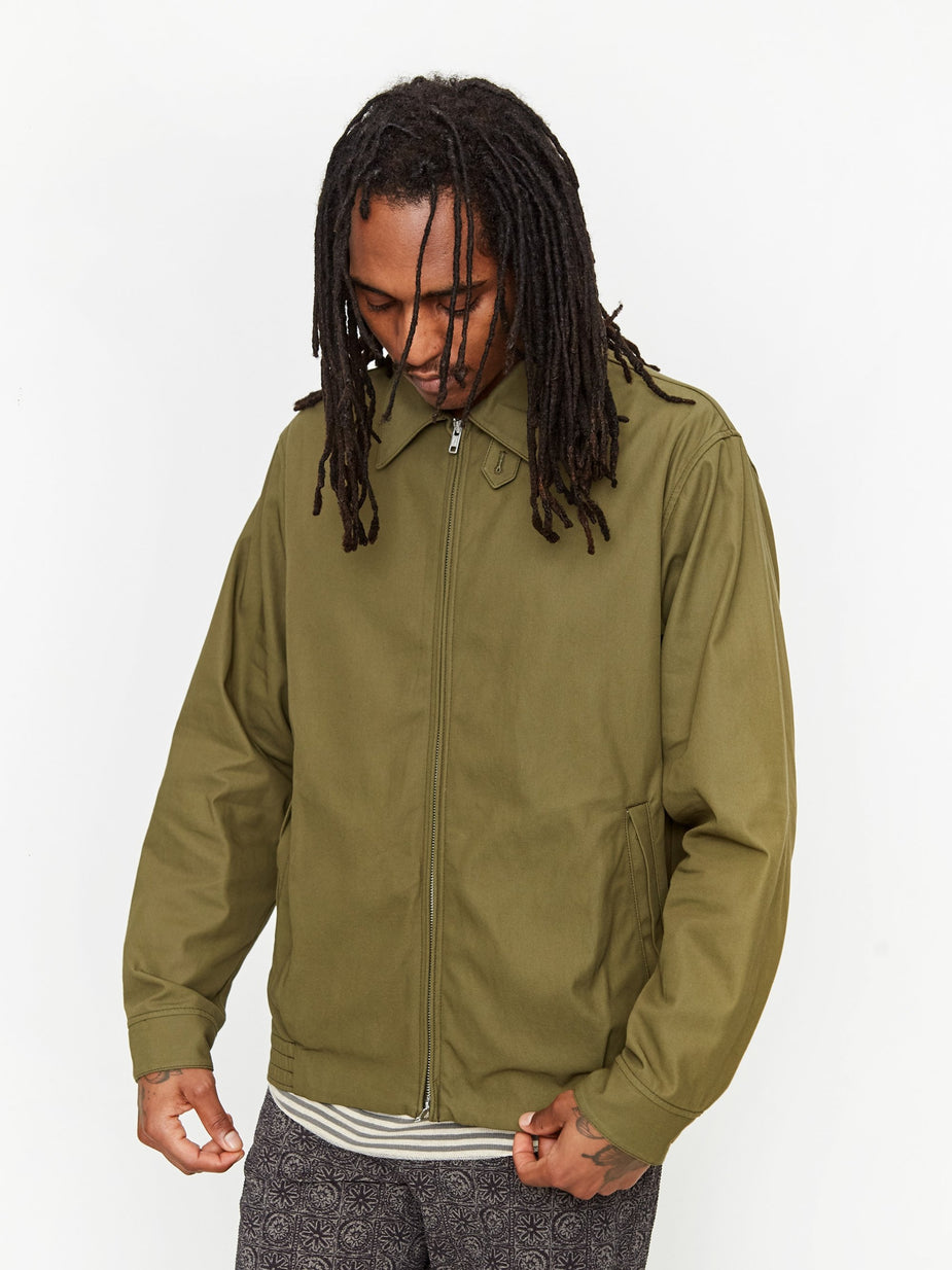 Beams Plus Beams Plus Zip Blouson Cotton Twill Jacket - Olive - Green