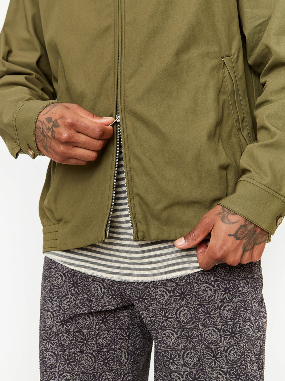 Beams Plus Beams Plus Zip Blouson Cotton Twill Jacket - Olive - Green