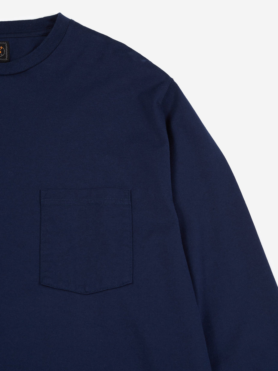 Beams Plus Beams Plus Longsleeve Pocket T-Shirt 40/2 - Navy - Blue