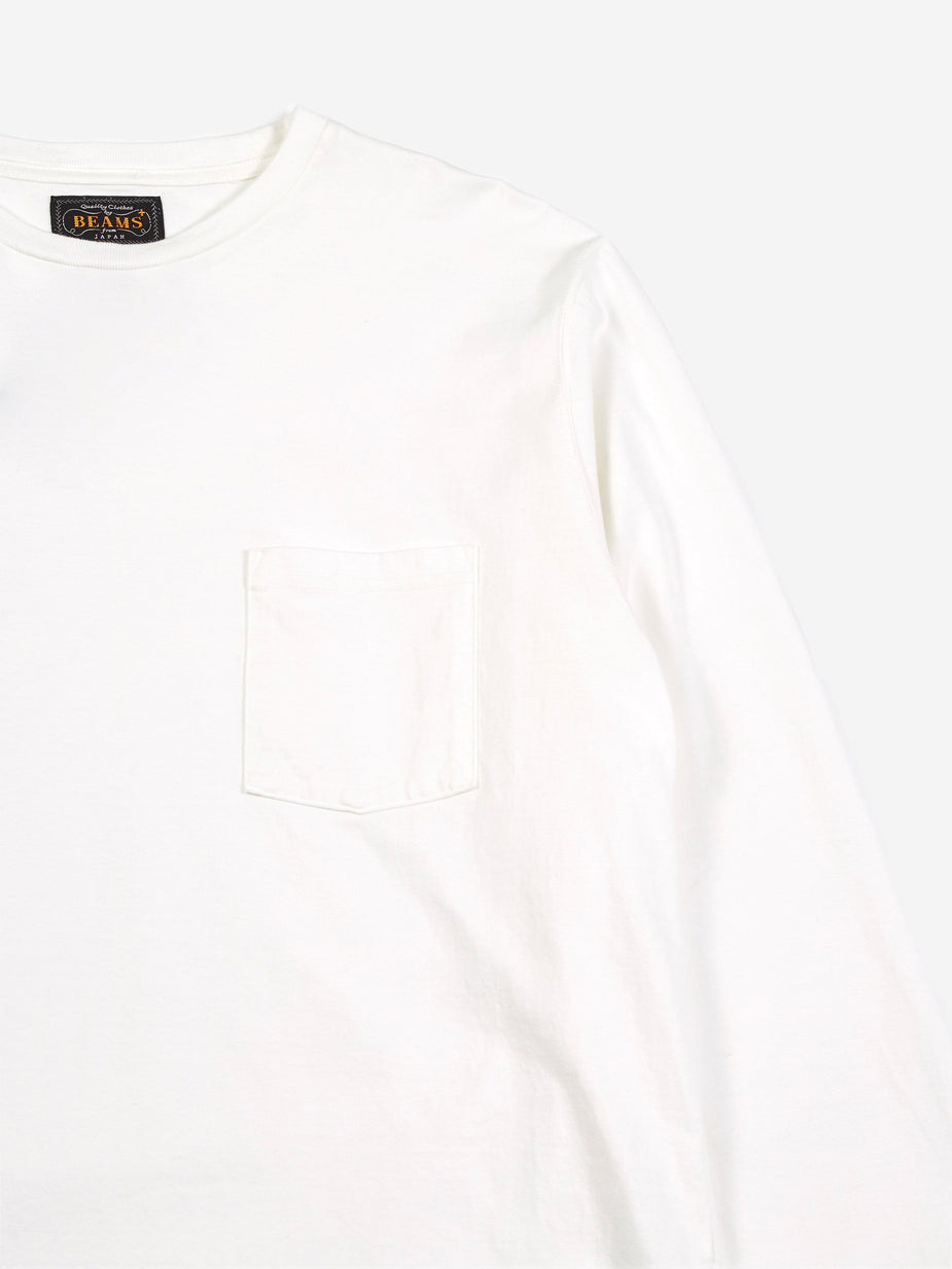 Beams Plus Beams Plus Longsleeve Pocket T-Shirt 40/2 - White - White