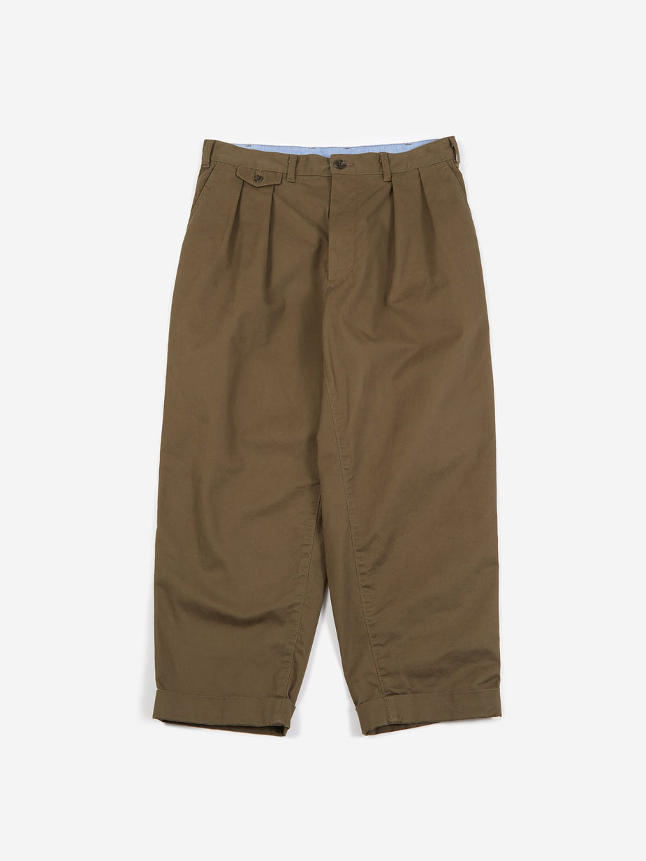Beams Plus Beams Plus 2 Pleats Twill Trouser - Olive - Green