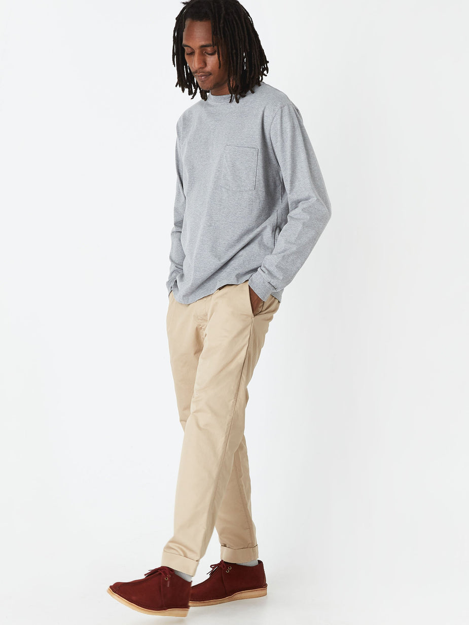 Beams Plus Beams Plus Longsleeve Pocket T-Shirt 40/2 - Grey - Grey