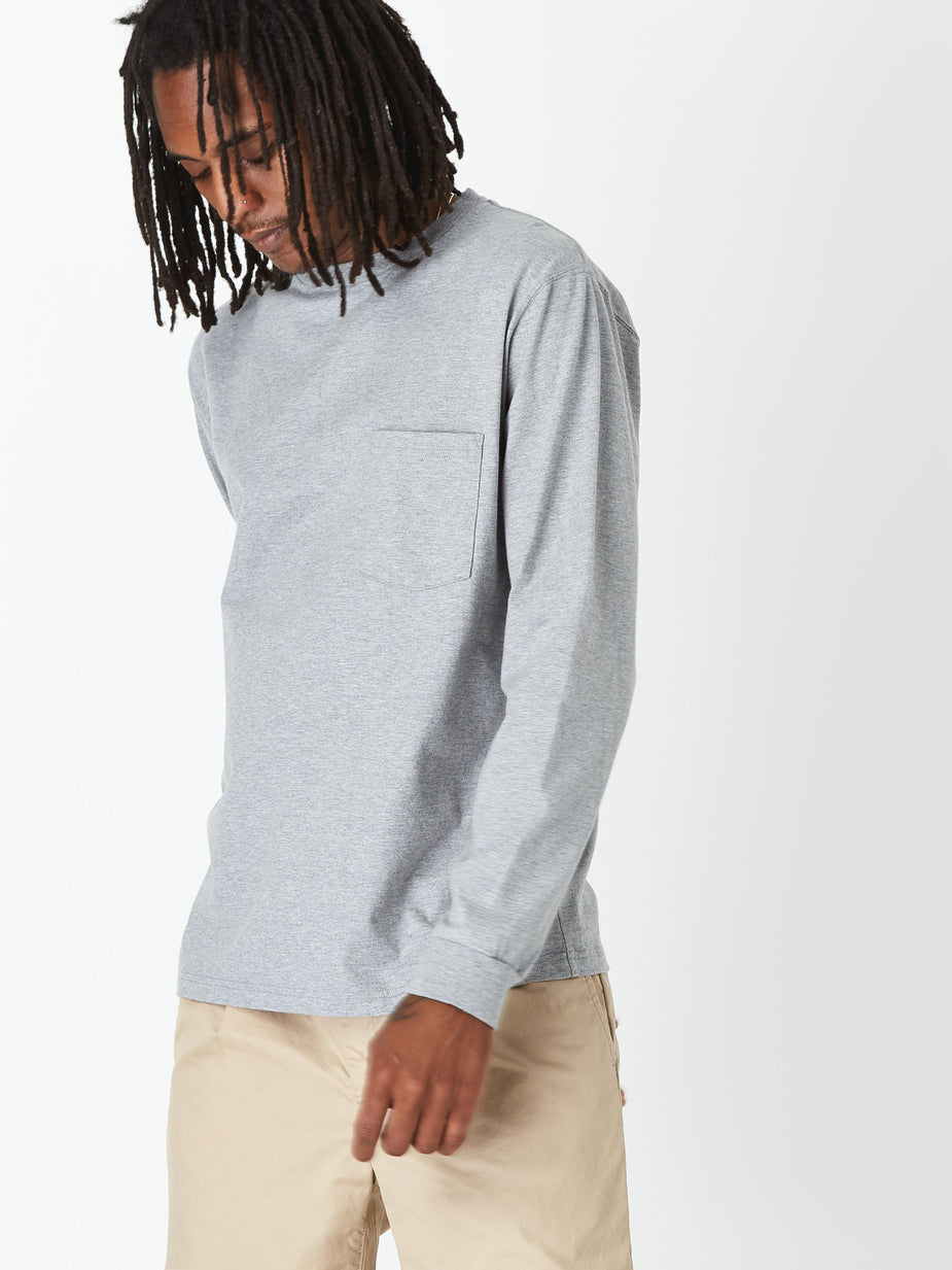 Beams Plus Beams Plus Longsleeve Pocket T-Shirt 40/2 - Grey - Grey