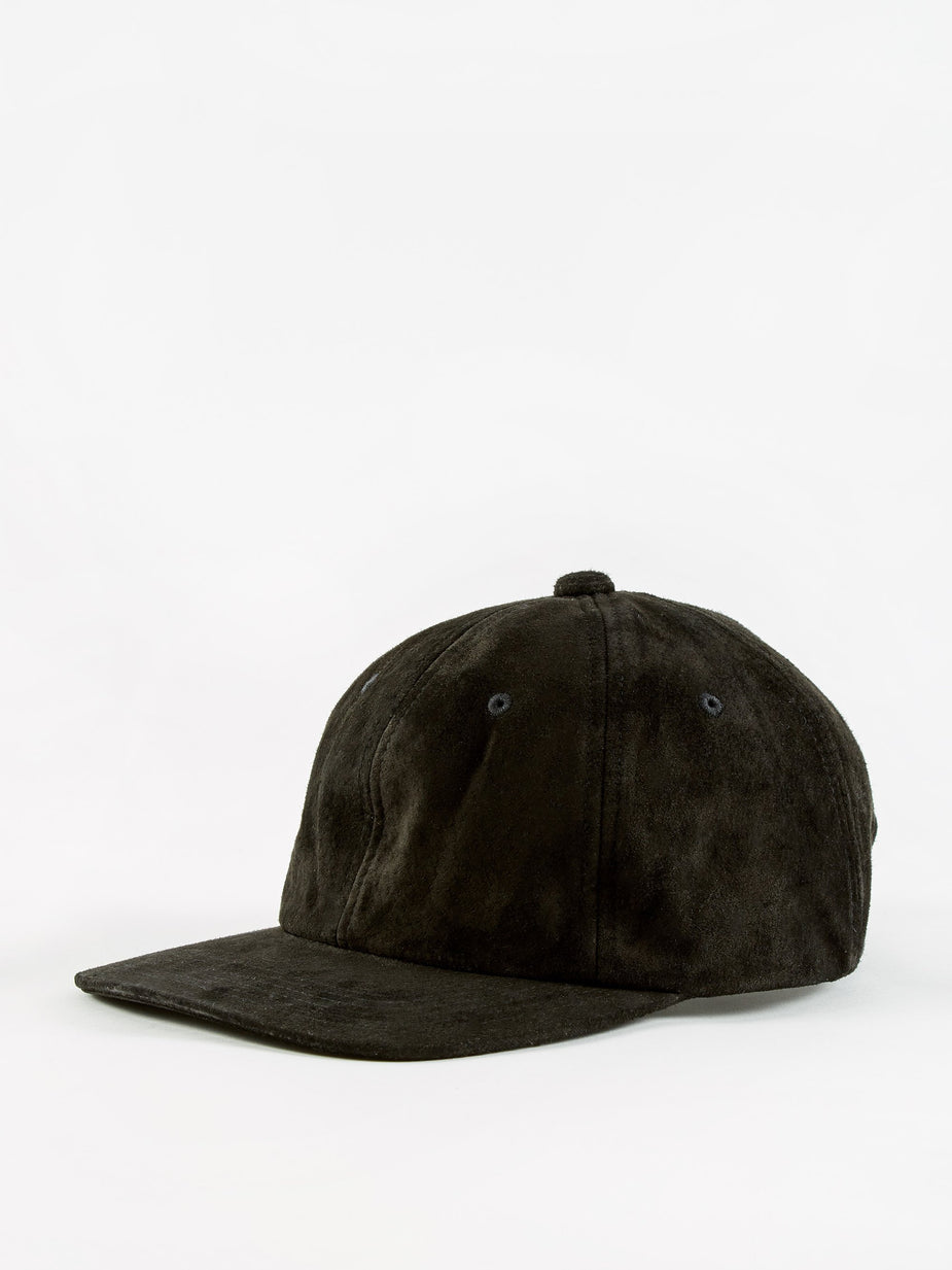 Beams Plus Beams Plus 6 Panel Suede Cap - Black - Black
