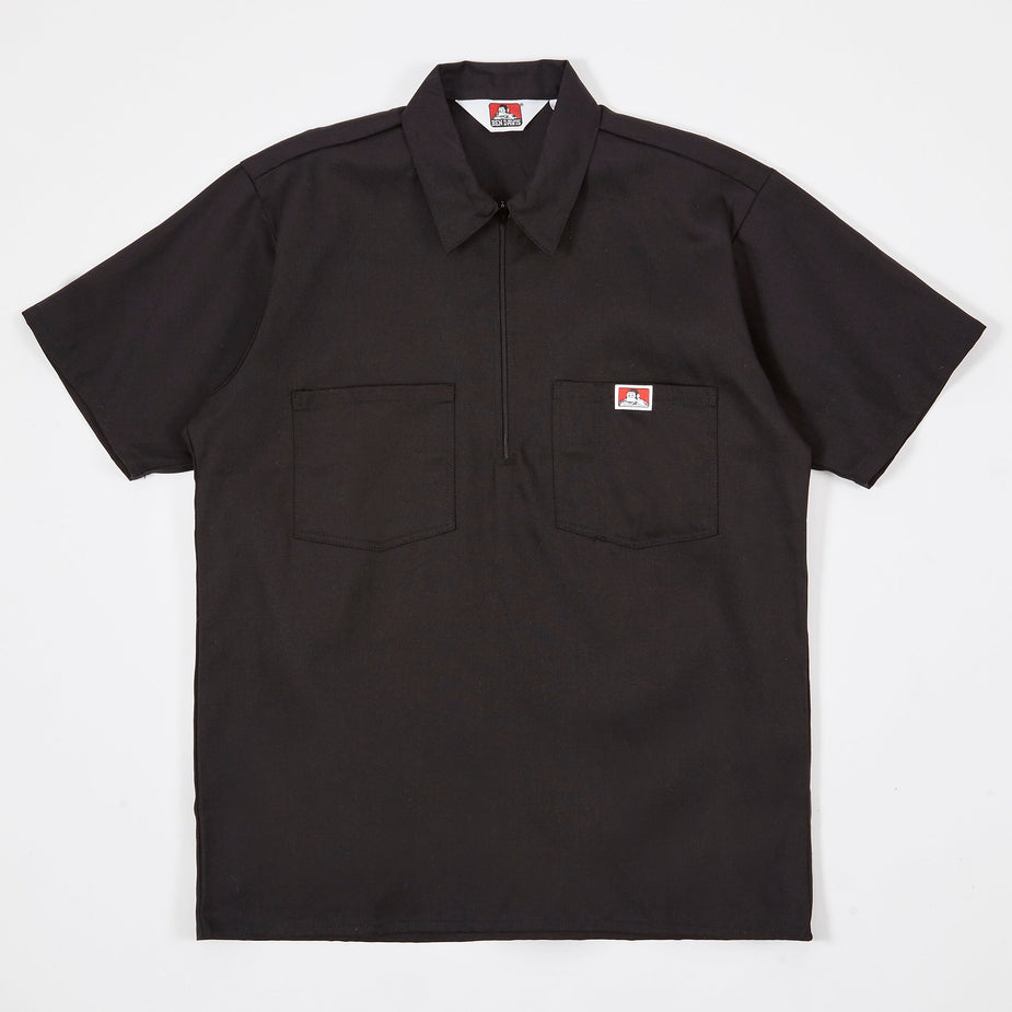 Ben Davis Ben Davis Half Zip Work Shirt - Black - Black