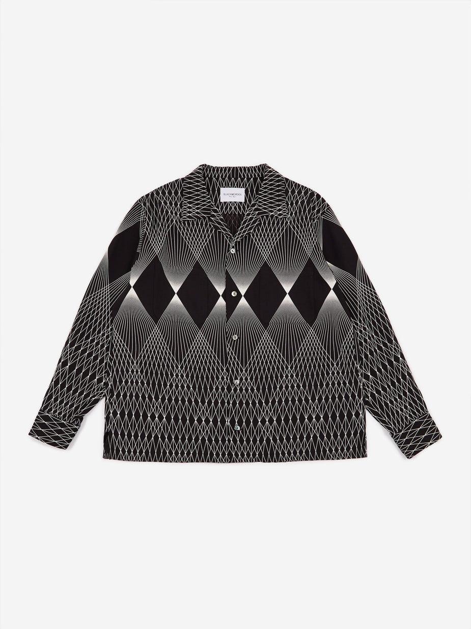 Black Weirdos Black Weirdos Geometric Pattern Shirt - Black - Black