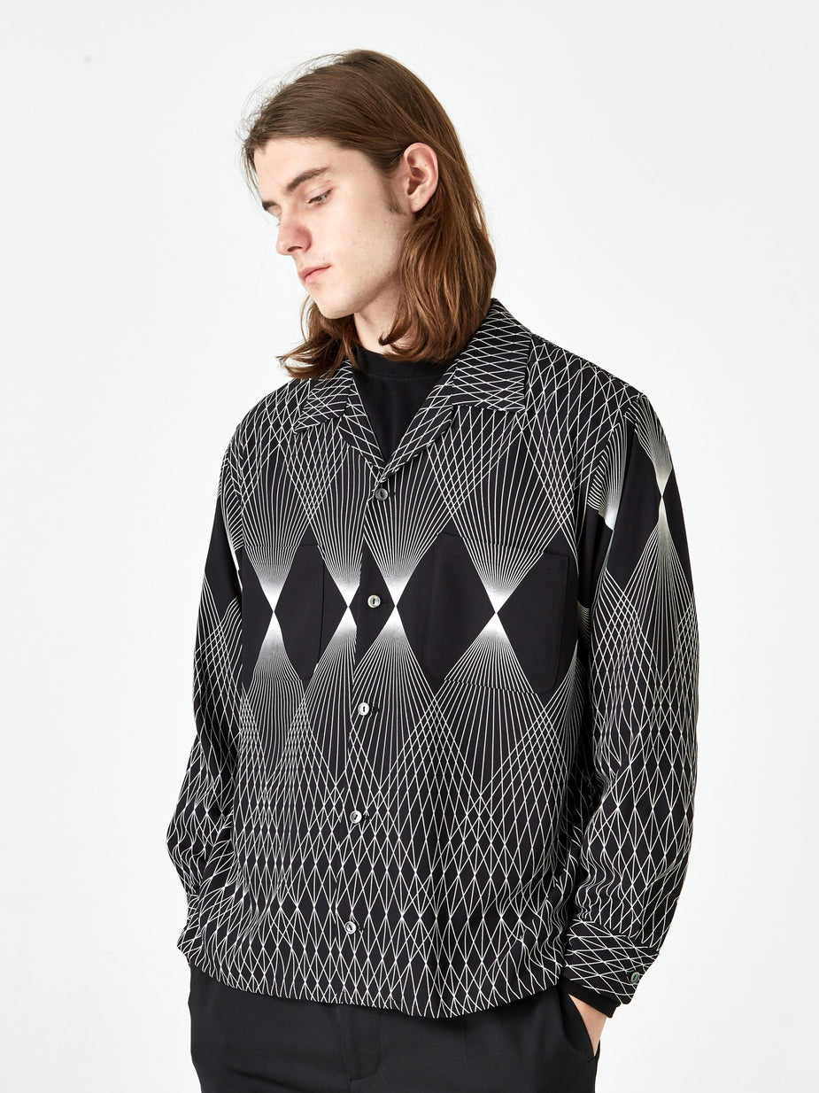 Black Weirdos Black Weirdos Geometric Pattern Shirt - Black - Black