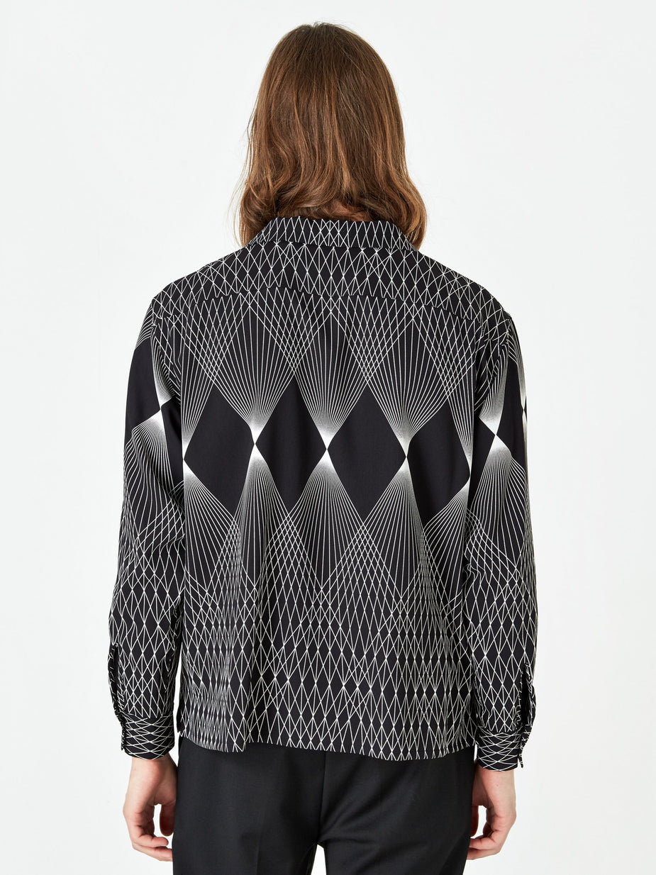 Black Weirdos Black Weirdos Geometric Pattern Shirt - Black - Black
