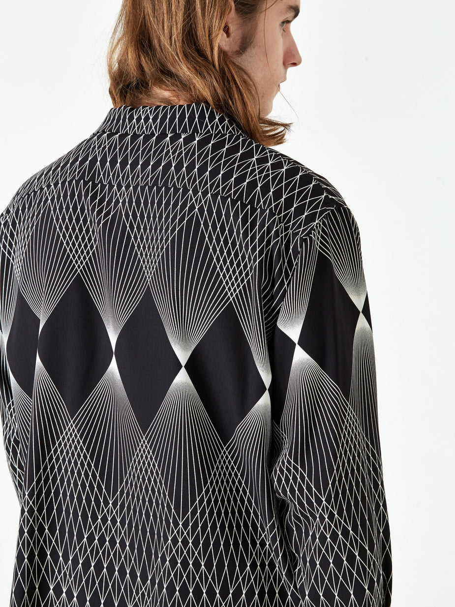Black Weirdos Black Weirdos Geometric Pattern Shirt - Black - Black