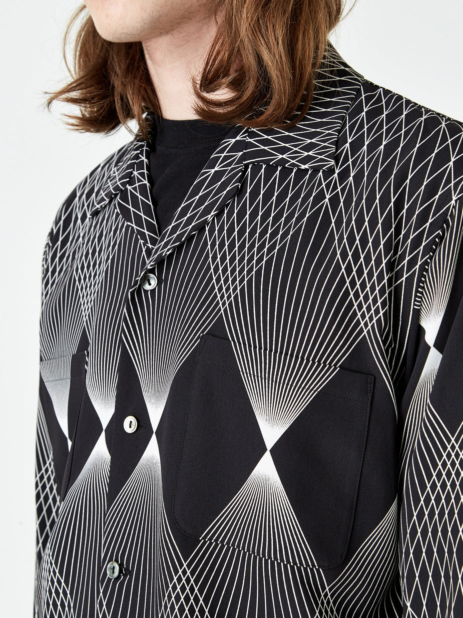 Black Weirdos Black Weirdos Geometric Pattern Shirt - Black - Black