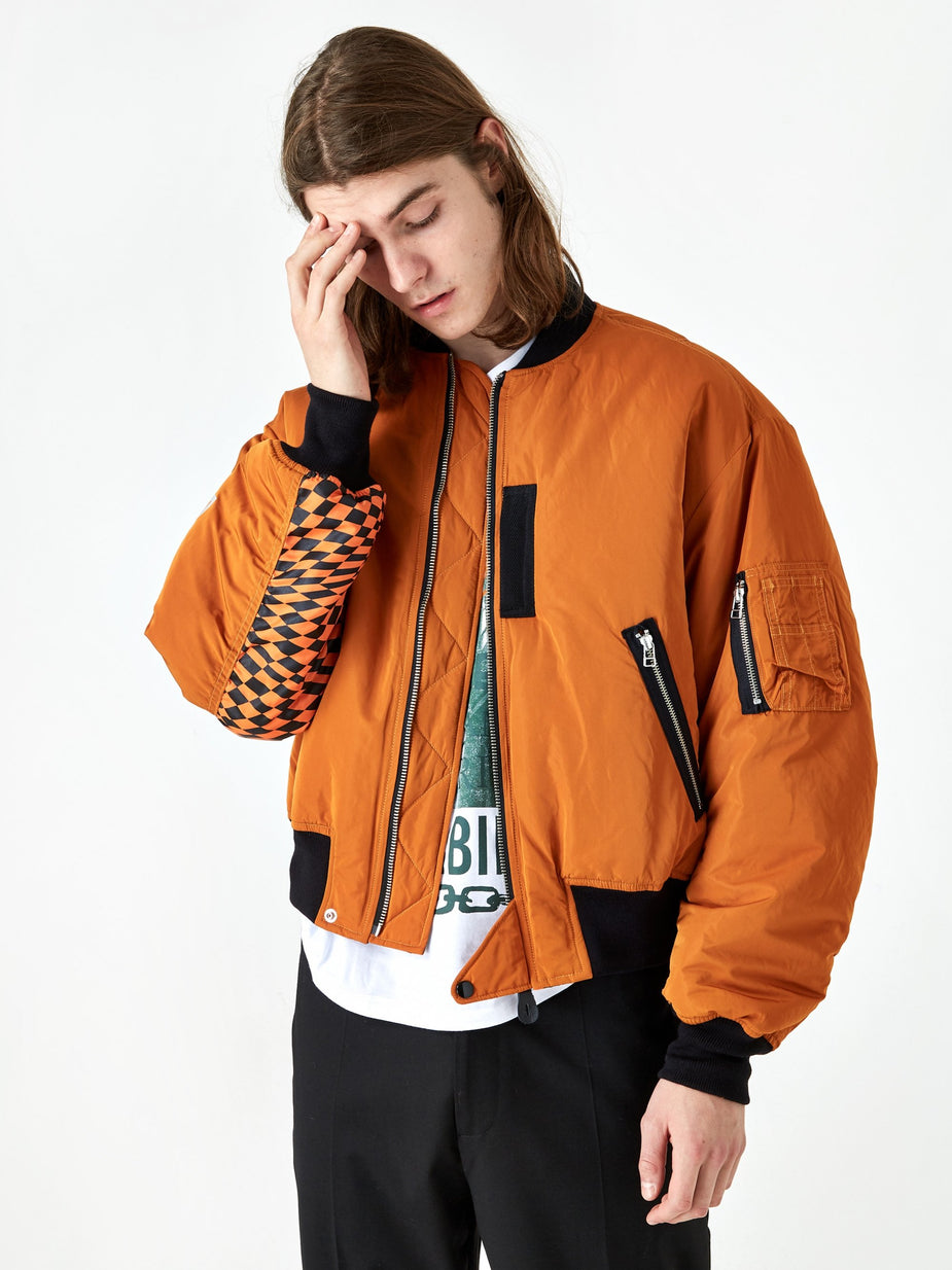 Black Weirdos Black Weirdos L-2A Flight Jacket - Orange - Orange