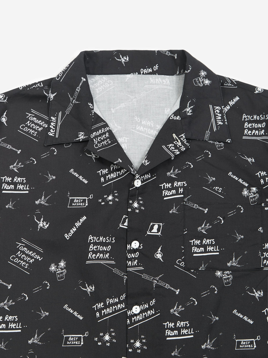 Born Again Born Again Doodles Shortsleeve Shirt - Black/White - Black