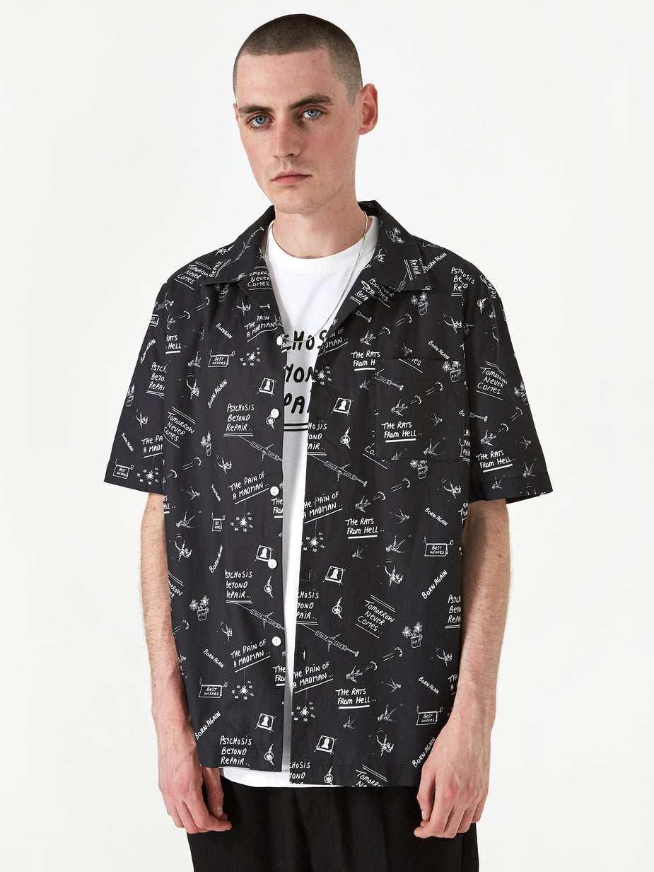 Born Again Born Again Doodles Shortsleeve Shirt - Black/White - Black