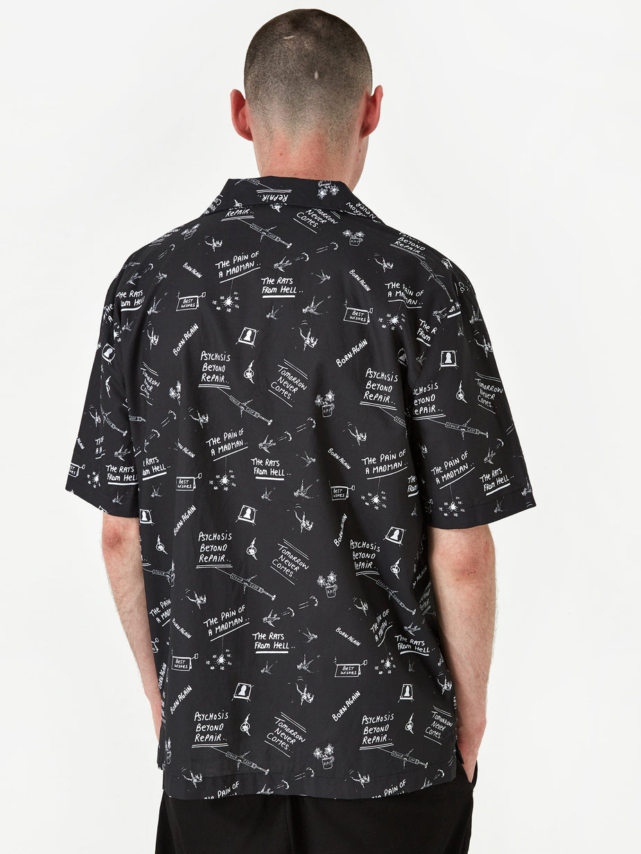 Born Again Born Again Doodles Shortsleeve Shirt - Black/White - Black