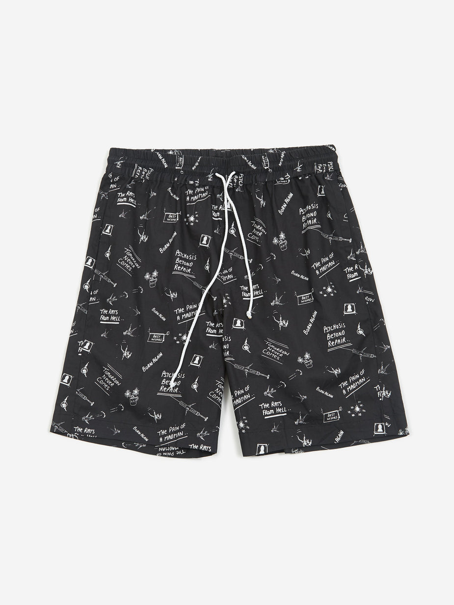 Born Again Born Again Doodles Short - Black/White - Black